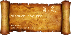 Mlesuch Korinna névjegykártya